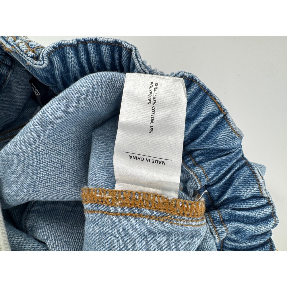 Cider Womens Light Blue Denim Paperbag Shorts Elastic Waist Drawstring Small - Picture 6 of 7